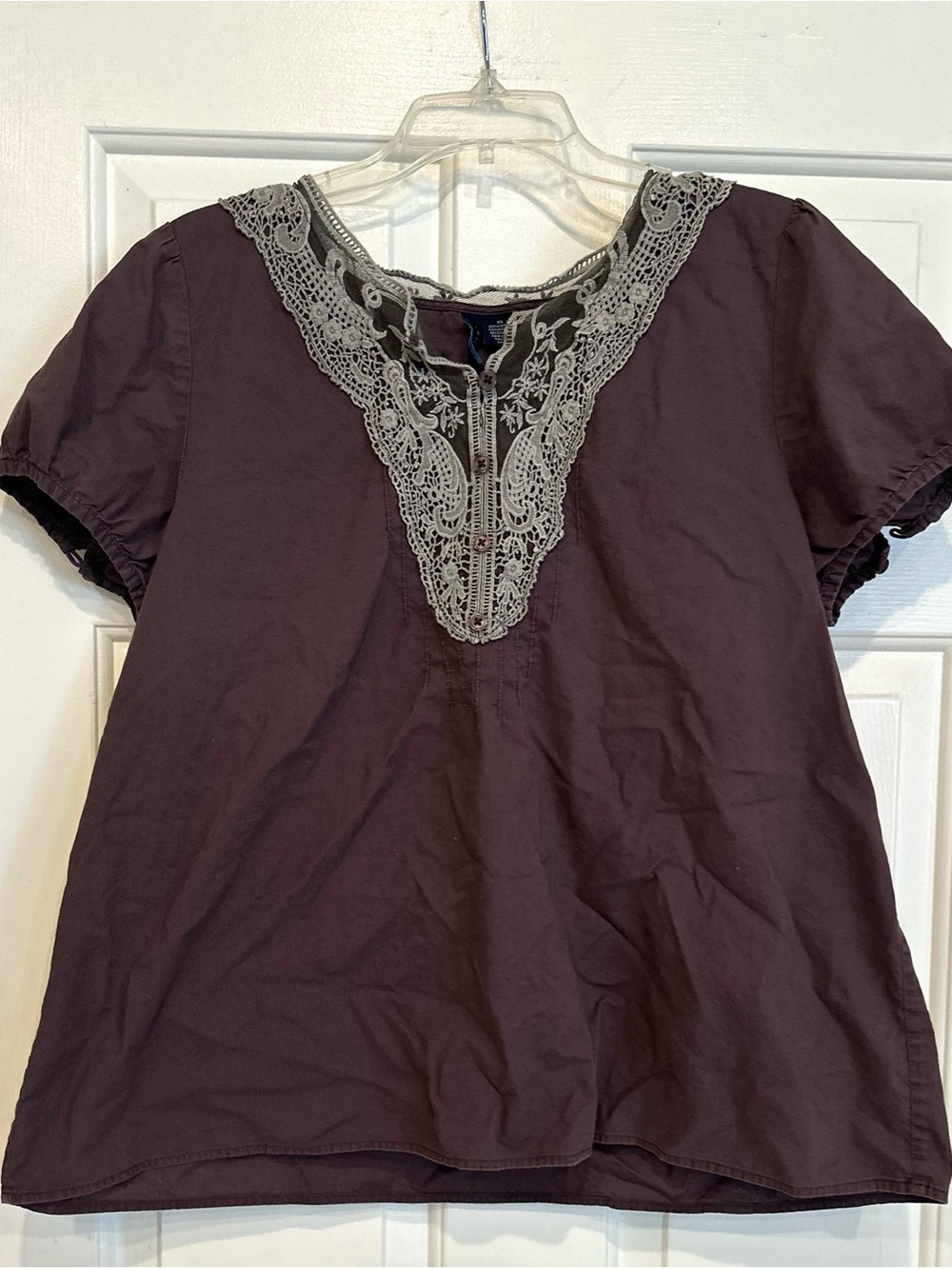 Ashley Judd Boho Top| Size XL- Crochet and Lace Details 100% Cotton
